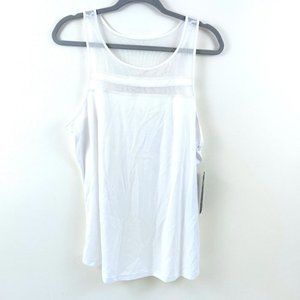 Daisy Fuentes Fit Performance White Tank top Size Large